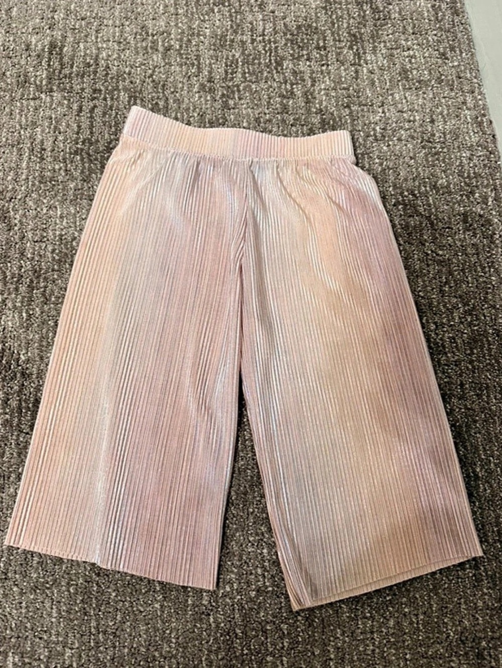 Old Navy Shiny Metallic Cropped Wide-Leg Pants for Toddler Girls Pink 2T